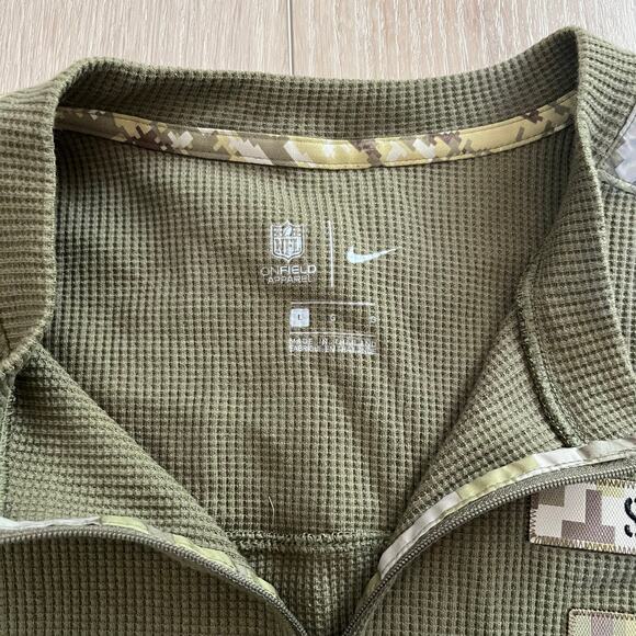 Nike Mens Pittsburgh Steelers Olive Salute To Service Henley Long Sleeve Sz L - Picture 4 of 10